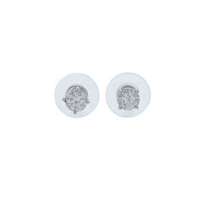 Estate JCM Sterling Silver 925 5mm Round CZ Stud Earrings